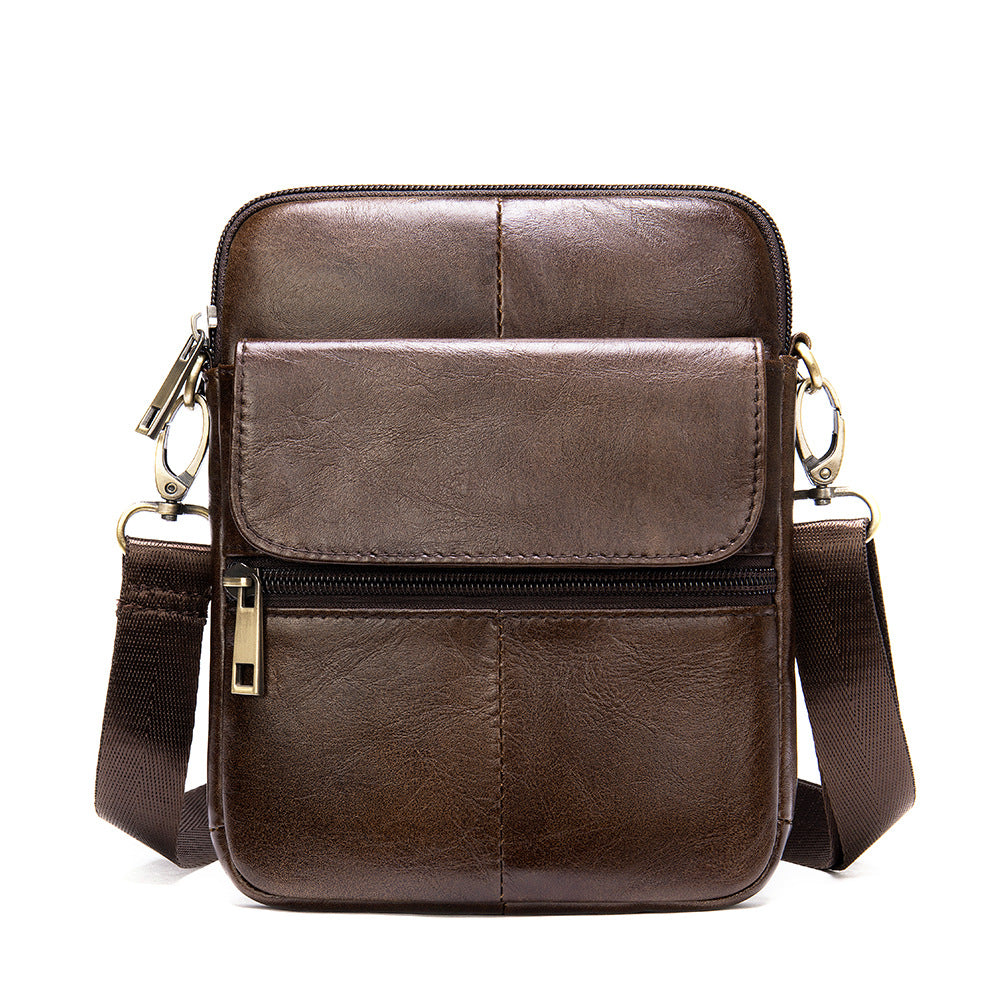 Men's Waist Bag New Messenger Bbag Shoulder Bag Men's Bag Leather Men Bags First Layer Leather Large Screen Mobile Phone Bag Men's Waist Bag New Messenger Bbag Shoulder Bag Men's Bag Leather Men Bags First Layer Leather Large Screen Mobile Phone Bag